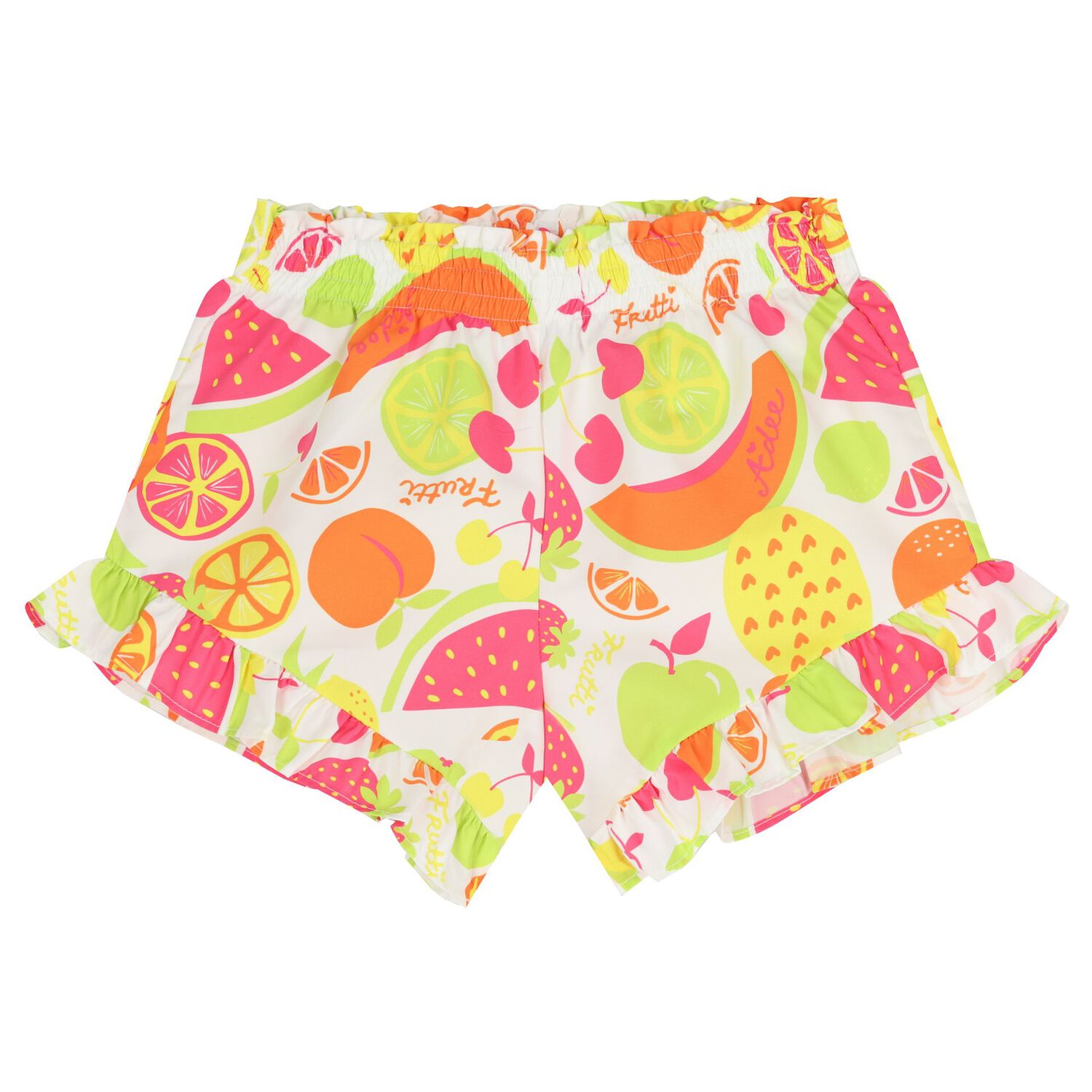 Girls Pink & White Logo Ruffled Shorts Set, 1, hi-res