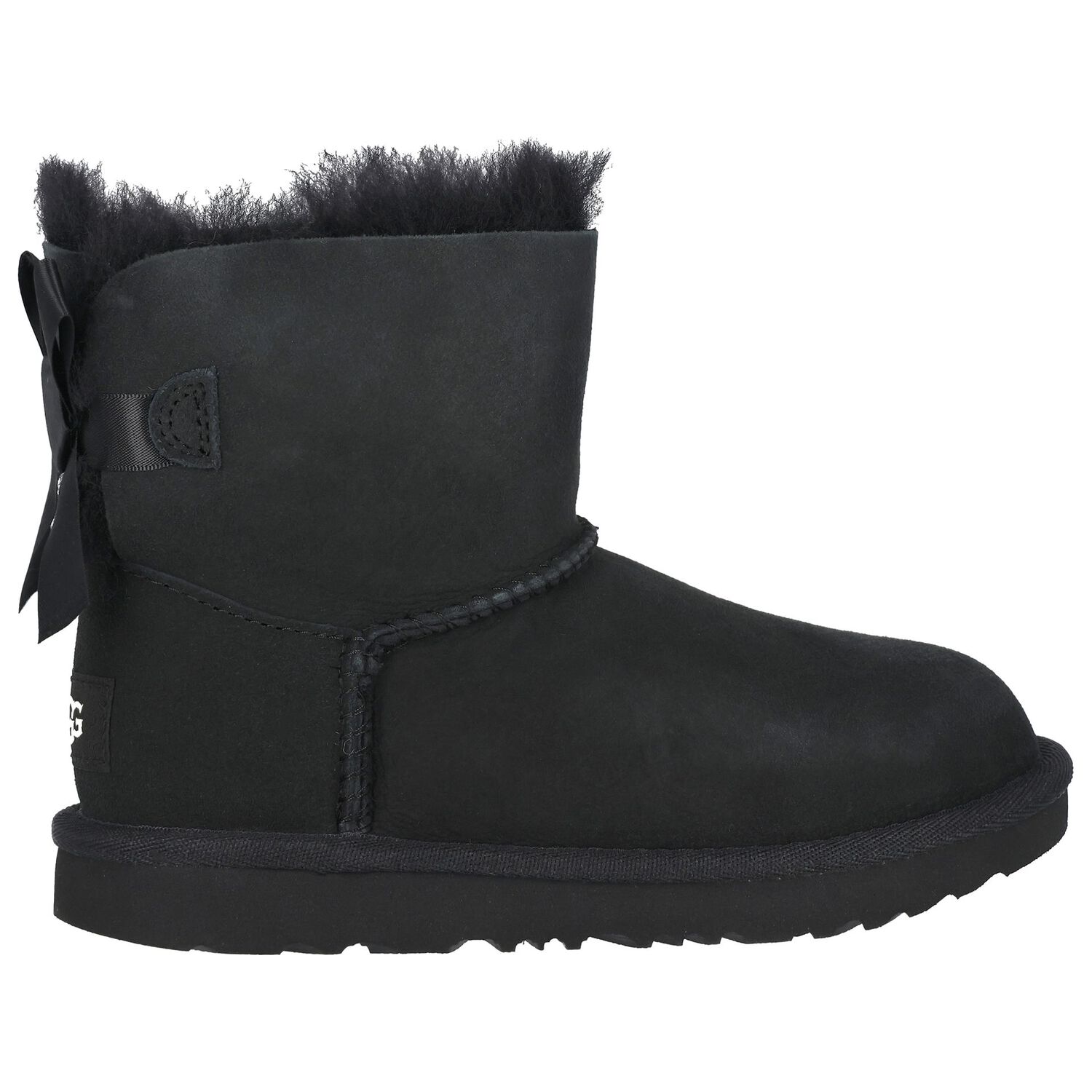 Girls Black Mini Bailey Bow II Suede Boots, 1, hi-res image number null