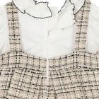 Younger Girls Beige & White Pinafore Dress, 1, hi-res