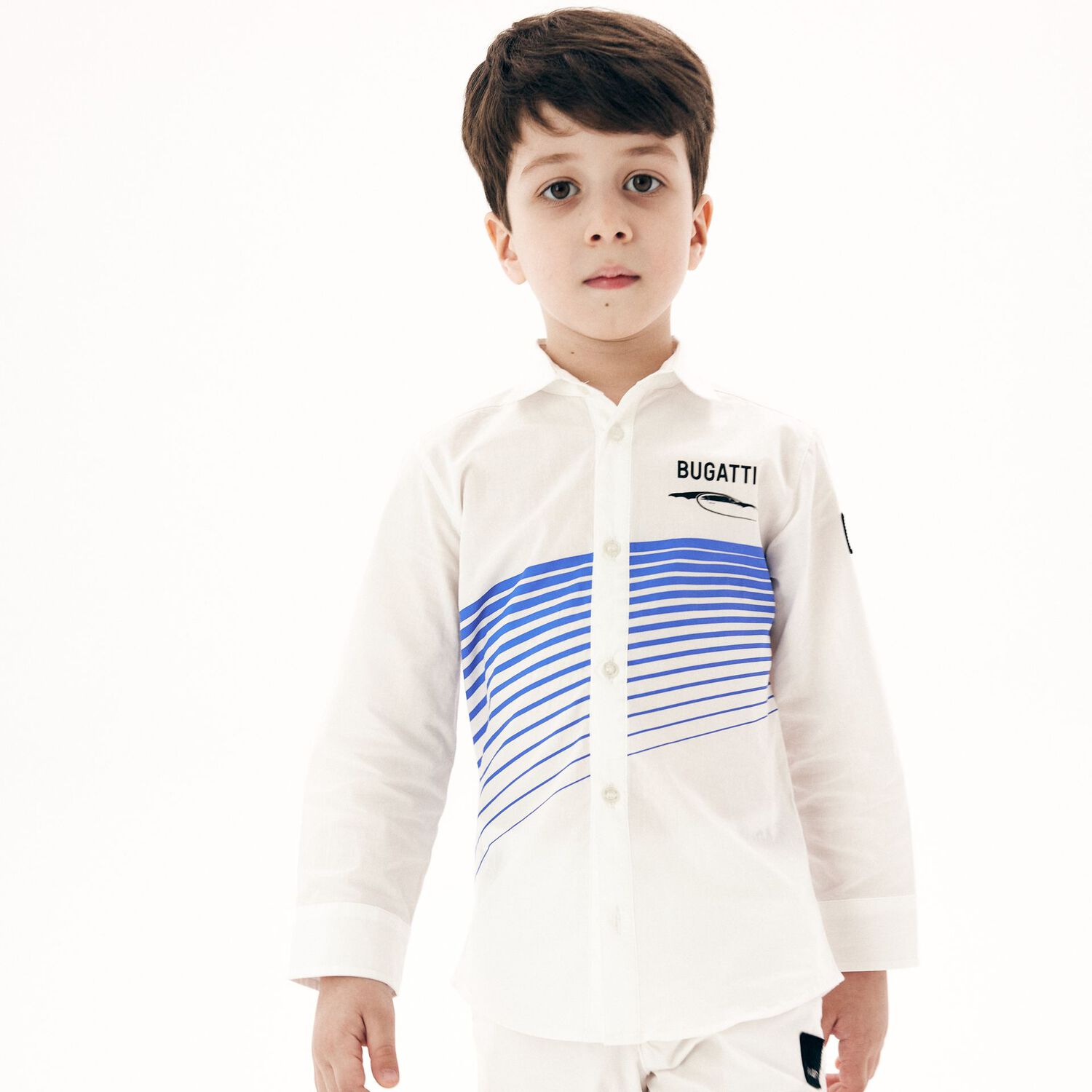Boys White Logo Shirt, 1, hi-res image number null