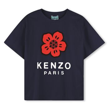 Navy Blue Boke Flower T-Shirt