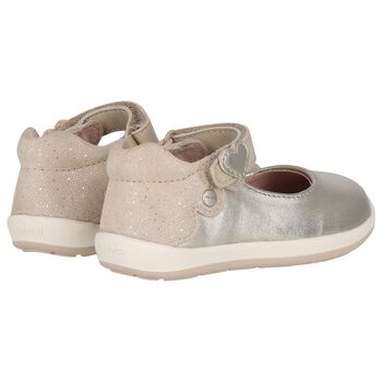 Younger Girls Gold Logo Shoes