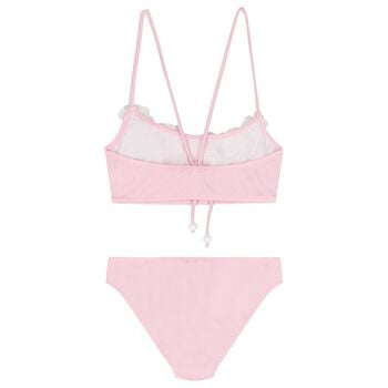 Girls Pink 3D Flowers Bikini
