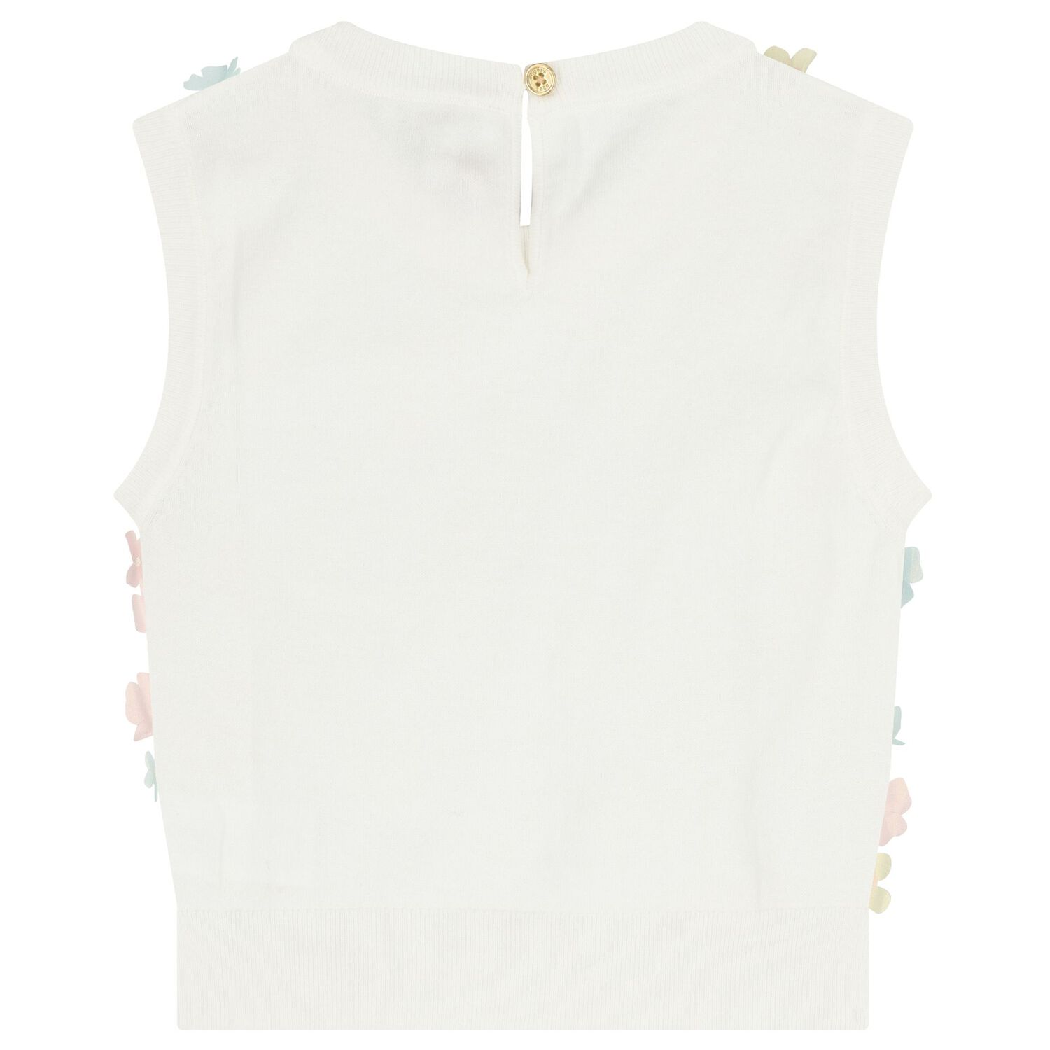 توب بنات مزين بزهور باللون الازرق والوردى , 1, hi-res