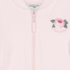 Younger Girls Pink Rose Zip Up Top, 1, hi-res