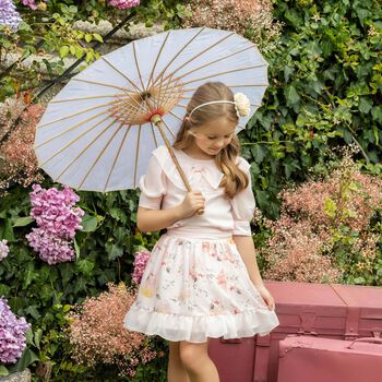 Girls Pale Pink Cupcake Chiffon Skirt