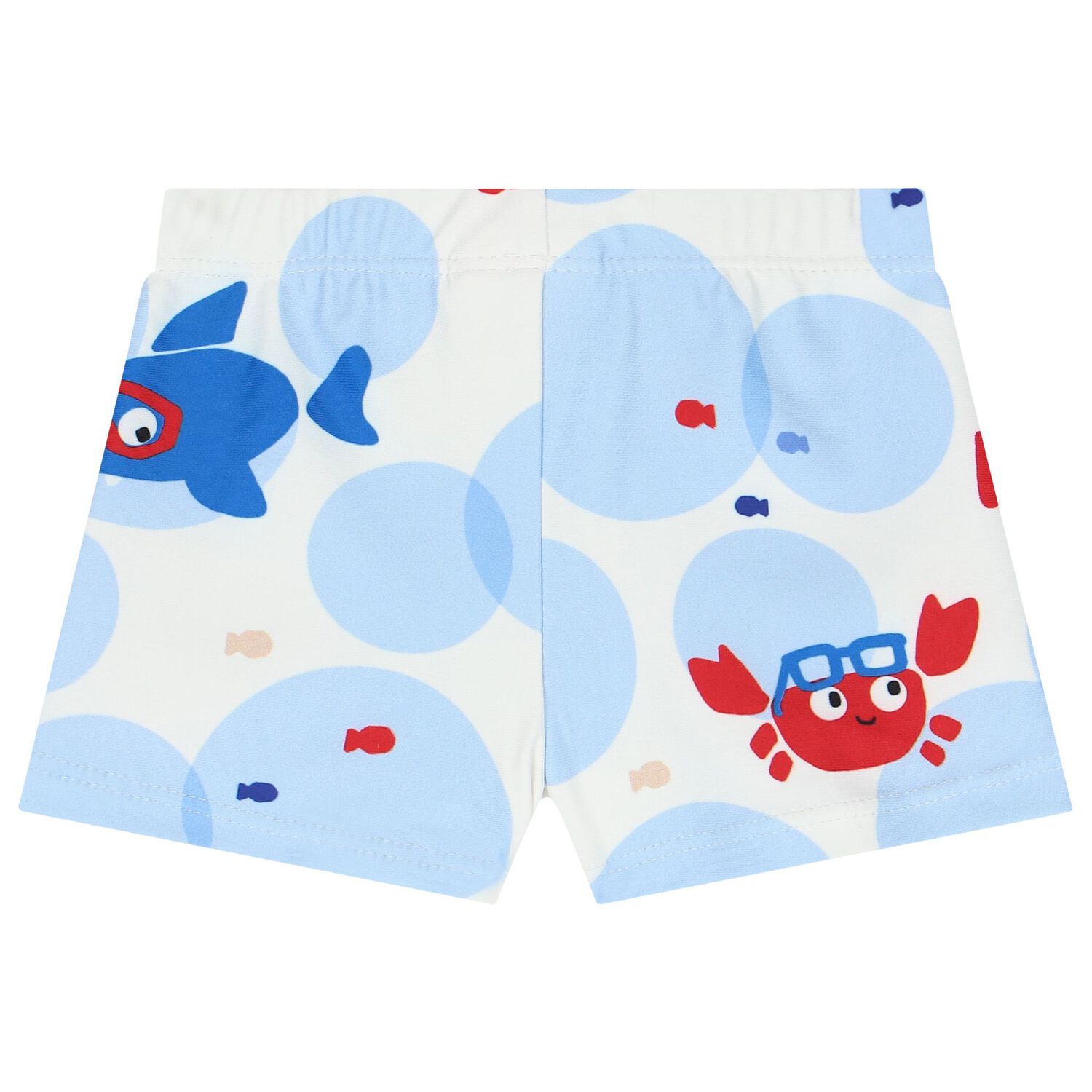 Baby Boys Blue & White Octopus Swim Shorts Set, 1, hi-res