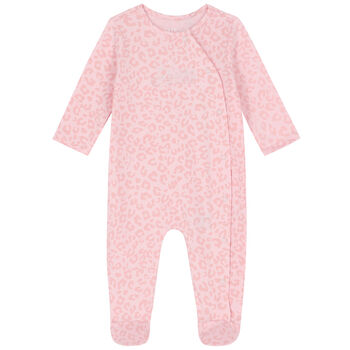 Baby Girls Pink Logo Babygrow