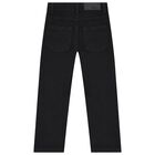 بنطلون أولاد جينز بالشعار باللون الأسود, 1, hi-res