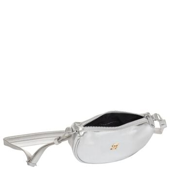 Girls Silver Logo Crossbody Bag