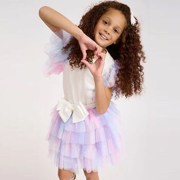 Girls Pink & Purple Tulle Skirt