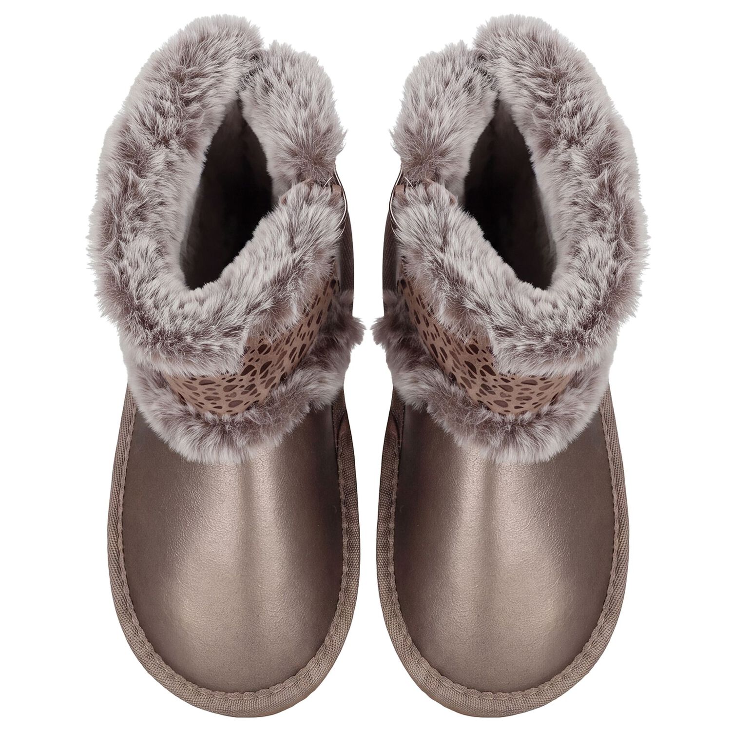 Girls Bronze Faux Leather Boots, 2, hi-res