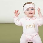 Baby Girls Pink Logo Babygrow, 2, hi-res