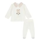 Baby Boys Ivory Teddy Bear 2 Piece Babygrow, 1, hi-res