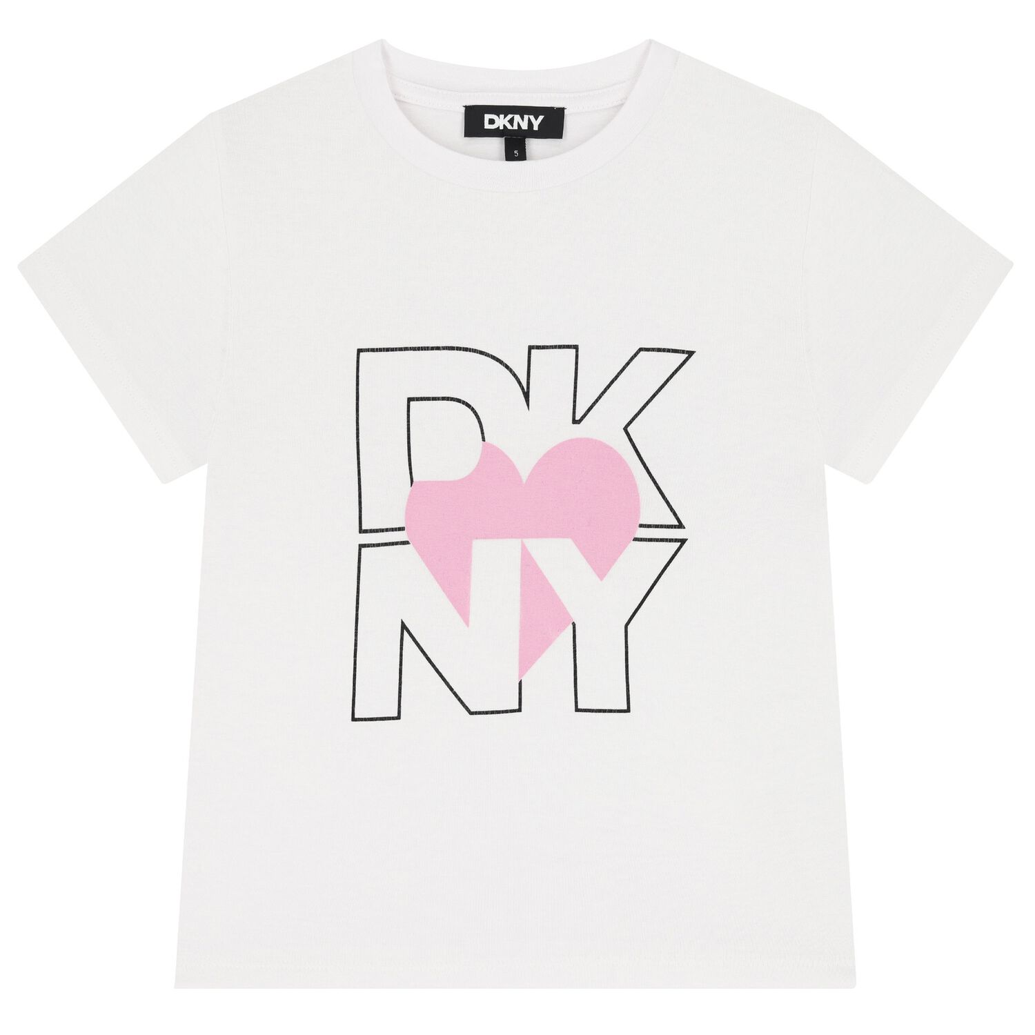 Girls White Logo Heart T-Shirt, 2, hi-res