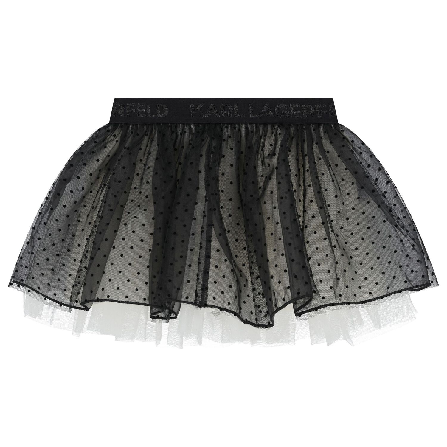 Younger Girls Ivory & Black Logo Skirt Set, 1, hi-res