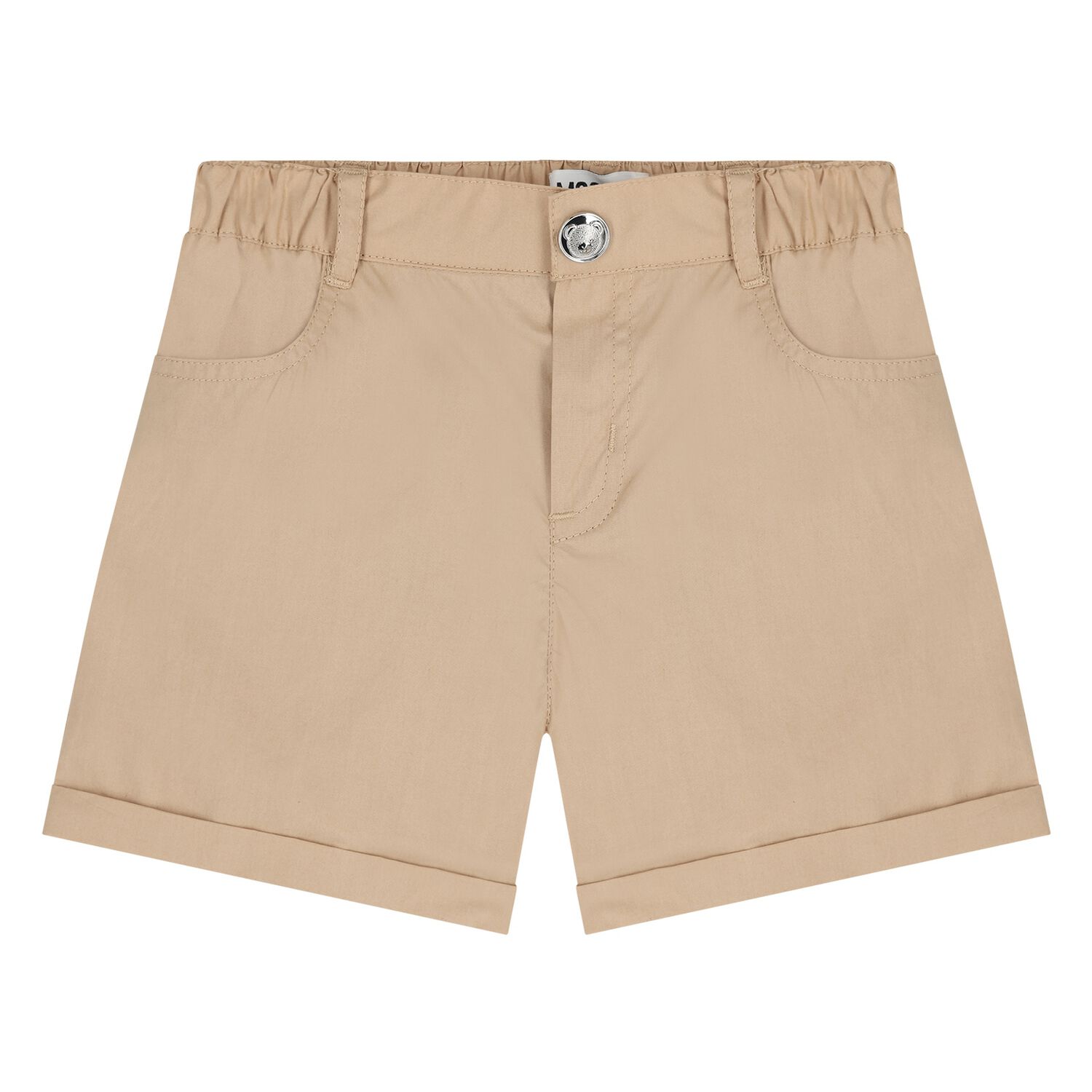 Younger Beige Logo Shorts, 1, hi-res