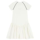 Girls Ivory Logo Dress, 1, hi-res