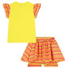 Girls Yellow & Orange Zigzag Skort Set, 1, hi-res