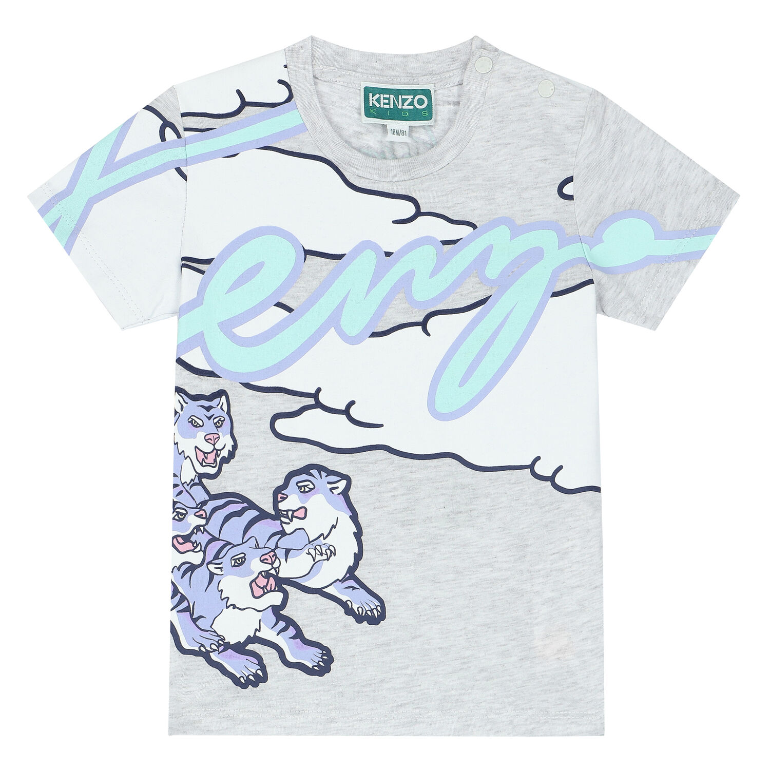 تيشيرت الشعار باللون الرمادي للأولاد, 1, hi-res