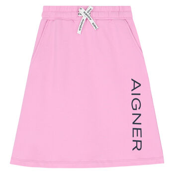 Girls Pink Logo Skirt