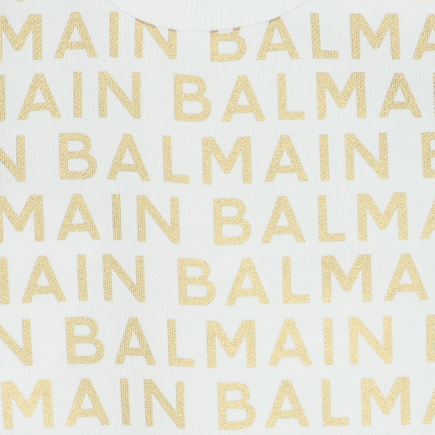 فستان سويت شيرت بالشعار باللون الأبيض والذهبي, 1, hi-res