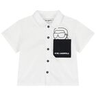 Boys White & Black Logo Shorts Set, 1, hi-res