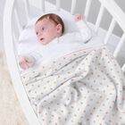 بطانية بنات بشعار تيدي باللون الأبيض و الوردي, 1, hi-res