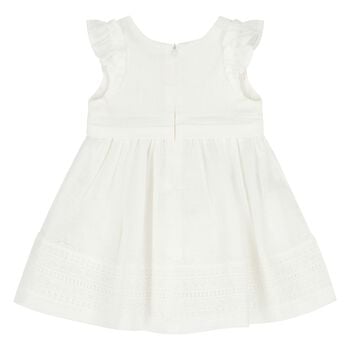 Younger Girls White Bow Dress