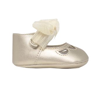 Baby Girls Gold Bow Pre Walker Shoes