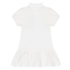 Younger Girls White Flag Embroidered Polo Dress, 2, hi-res