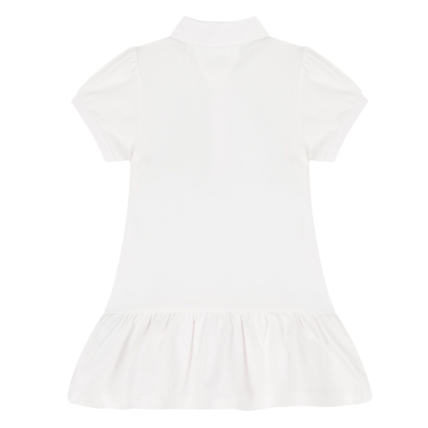 Younger Girls White Flag Embroidered Polo Dress, 2, hi-res