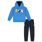 Boys Blue & Navy Blue Tracksuits, 2, hi-res