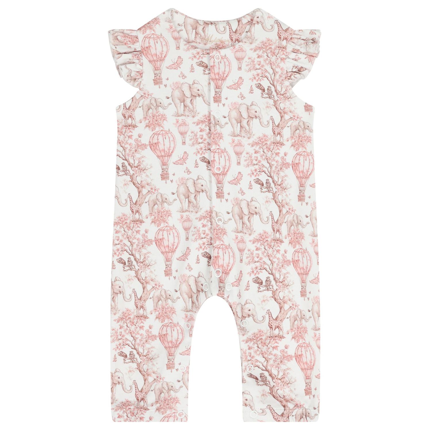 Baby Girls White & Pink Africa Babygrow Gift Set  , 1, hi-res