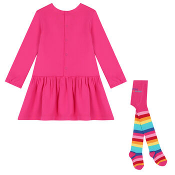 Girls Pink Logo Dress Set