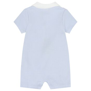 Baby Boys White & Blue Romper