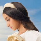 رابطة رأس للبنات باللون البيج والذهبي, 1, hi-res