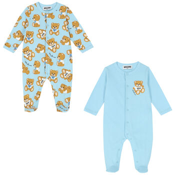Blue Teddy Logo Babygrows ( 2-Pack )