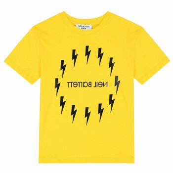 Boys Yellow Printed Jersey T-shirt