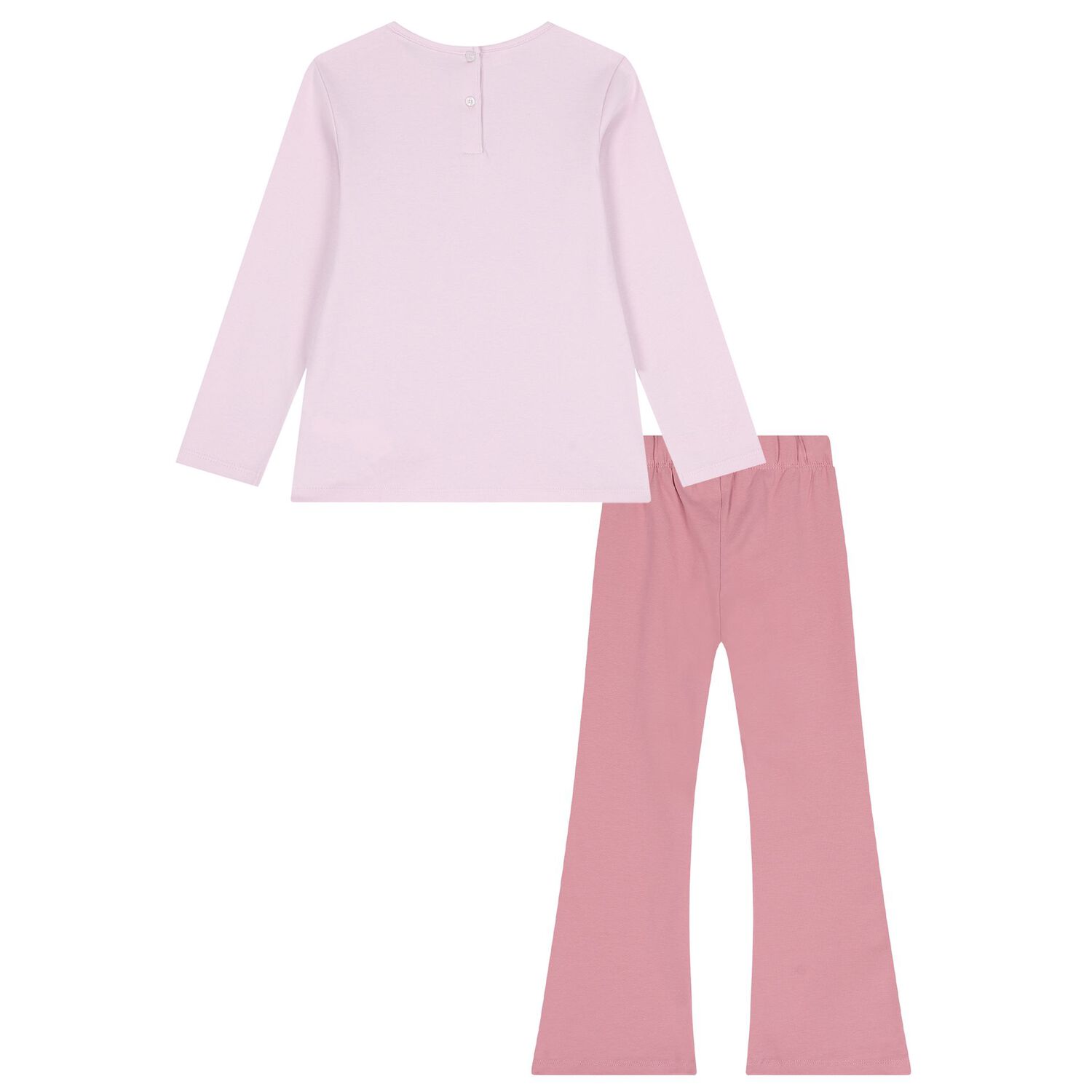 طقم بنطلون للبنات بطبعه قطه باللون الوردى , 1, hi-res