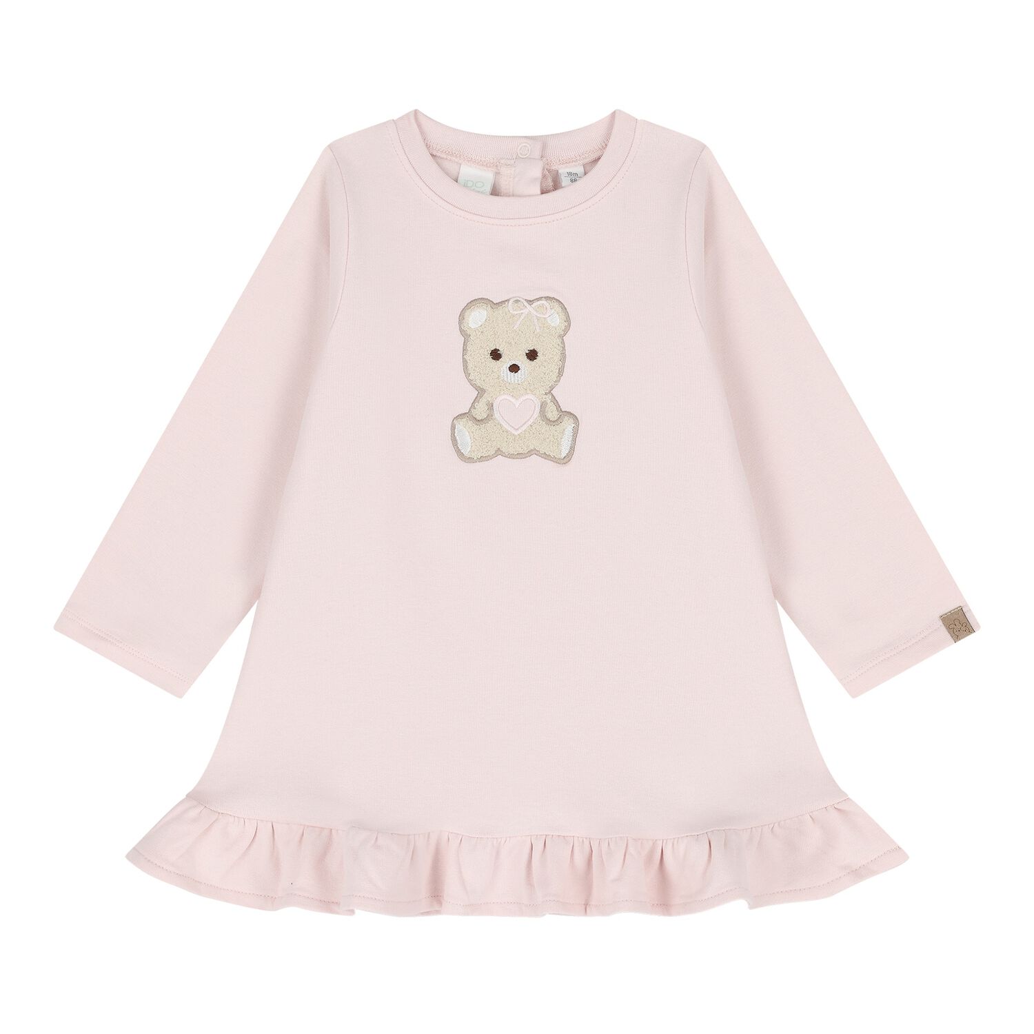 Baby Girls Pink Teddy Bear Dress, 2, hi-res