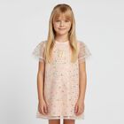 Girls Pink Logo Sequin Dress, 2, hi-res