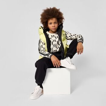 Boys White & Black Logo Sweatshirt