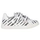 Boys White Logo Trainers, 1, hi-res