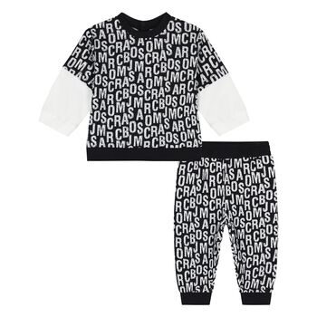 Younger Boys Black Logo Tracksuit