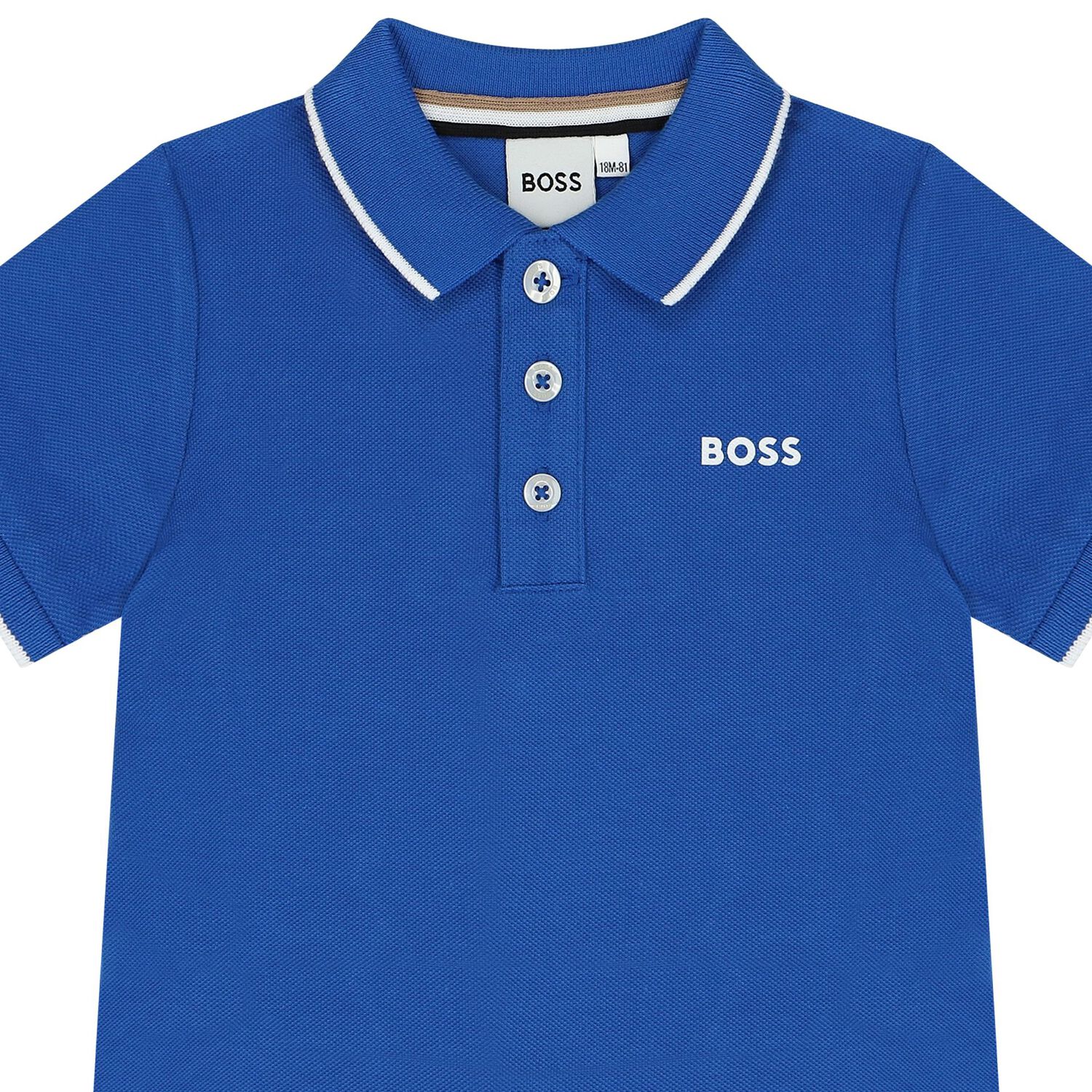 Younger Boys Blue Logo Polo Shirt, 4, hi-res image number null