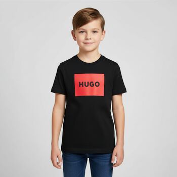 تيشيرت بالشعار باللون الأسود للأولاد 