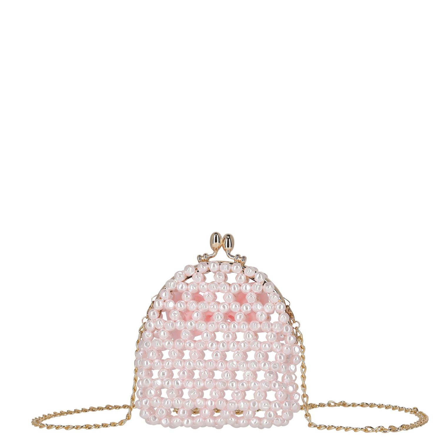 Girls Pink Pearl Handbag, 1, hi-res