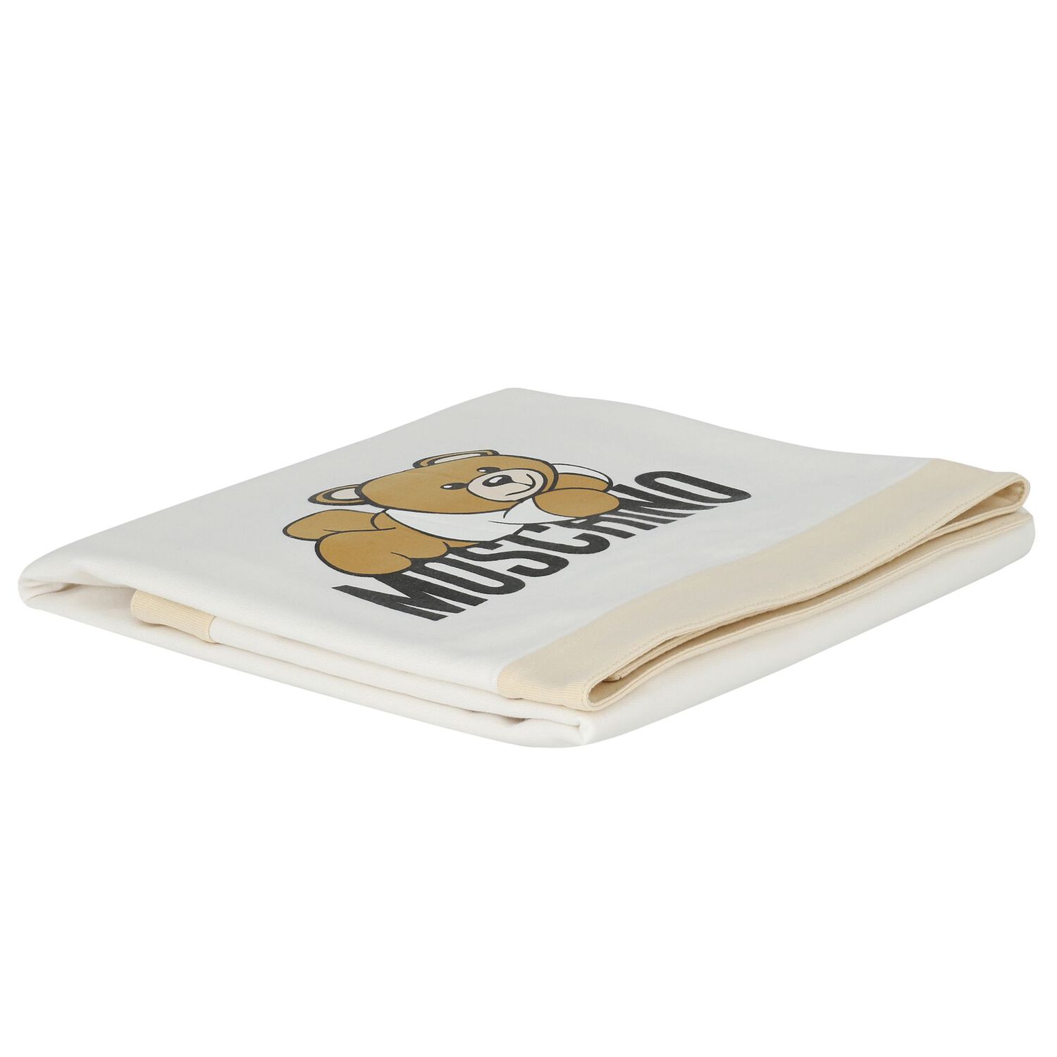 بطانية بشعار تيدي باللون الأبيض والبيج, 1, hi-res