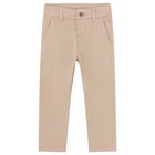 Younger Boys Beige Chino Trousers, 1, hi-res